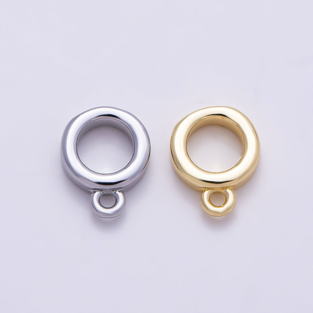 16K Gold Filled 10mm Minimalist Drop Rondelle Collar Chain Bail Findings in Gold & Silver | Findings-00410 Findings-00411