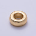 16K Gold Filled 10mm Minimalist Round Geometric Spacer Rondelle in Gold & Silver | Beads-00237 Beads-00238