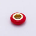 16K Gold Filled 10mm Personalized Birth Month Enamel Rondelle Bead | Beads-00466 ~ Beads-00477