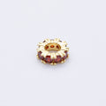 16K Gold Filled 11mm Birthstone Micro Paved CZ Personalized Rondelle Spacer Set | Beads-00065 ~ Beads-00076