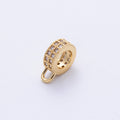 16K Gold Filled 11mm Double Micro Paved CZ Rondelle Loop Drop Finding in Gold, Silver and Rose Gold | Findings 00024 - 00026