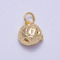 16K Gold Filled 11mm Hammered Dome Geometric Charm | Charms-00626