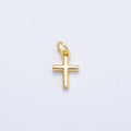 16K Gold Filled 12mm Minimalist Religious Cross Mini Charm in Gold & Silver | Charms-00651 Charms-00652