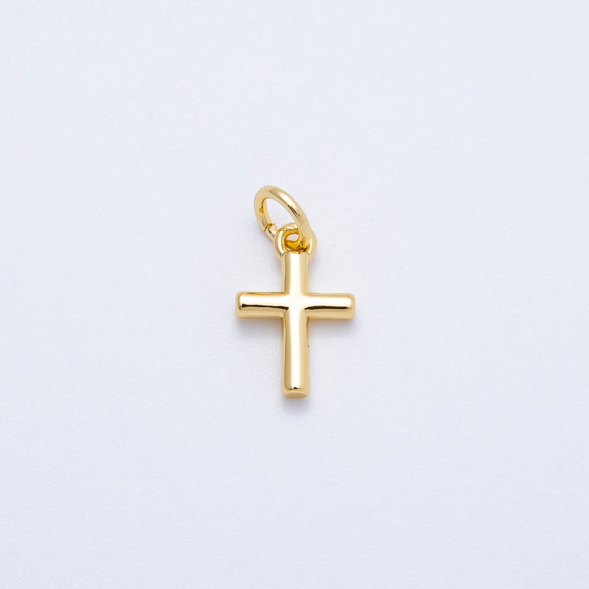 16K Gold Filled 12mm Minimalist Religious Cross Mini Charm in Gold & Silver | Charms-00651 Charms-00652