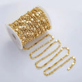 18K Gold Filled 13.5mm x 6mm Anchor Square Geometric Edged Link Unfinished Chain by Yard | Roll-01773