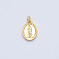 16K Gold Filled 13mm Virgin Mary Oval Charm in Gold & Silver | Charms-00644 Charms-00645