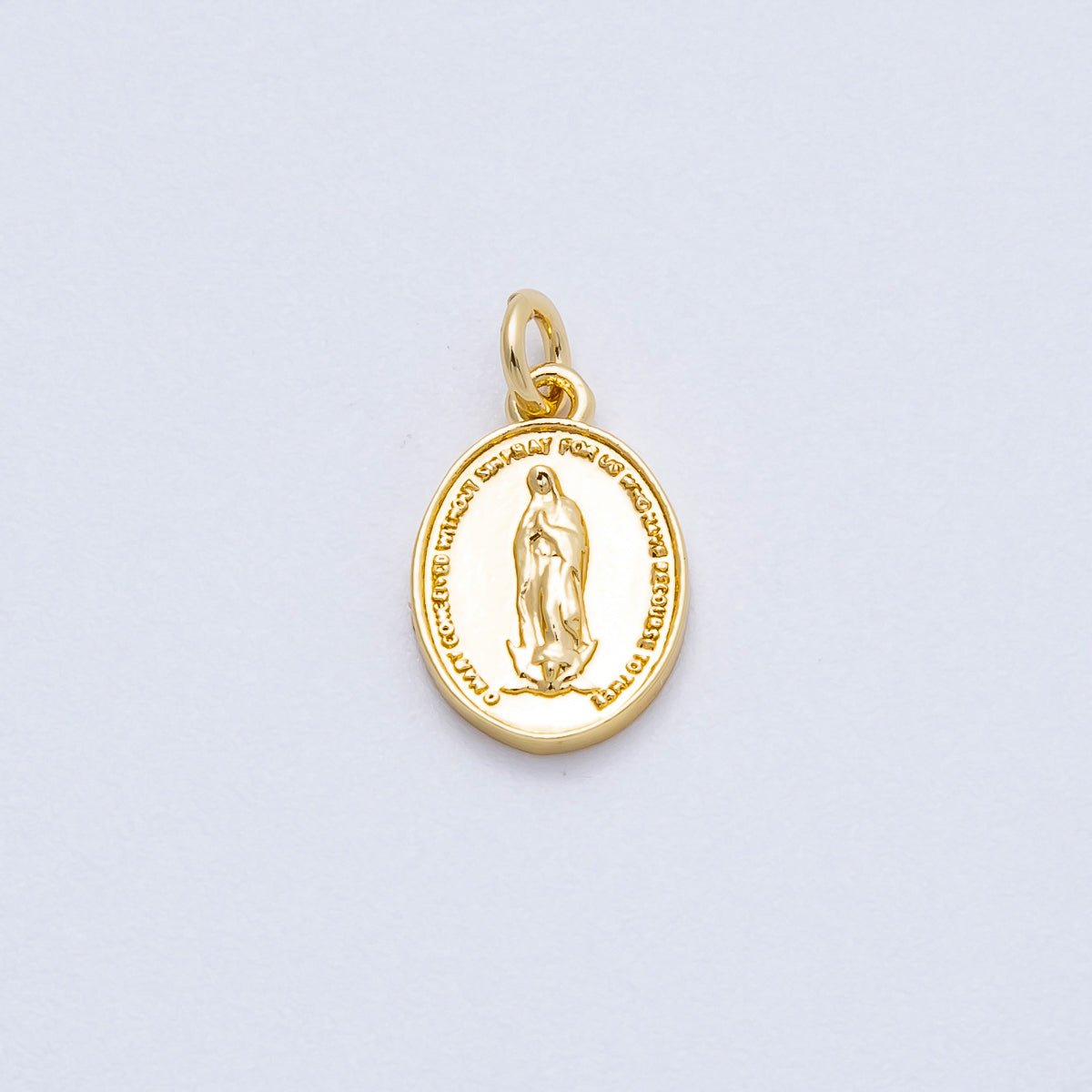16K Gold Filled 13mm Virgin Mary Oval Charm in Gold & Silver | Charms-00644 Charms-00645