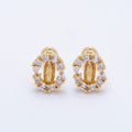 16K Gold Filled 14mm Lady Guadalupe Multi Cut CZ Open Oval Religious Stud Earrings | Earrings-00350