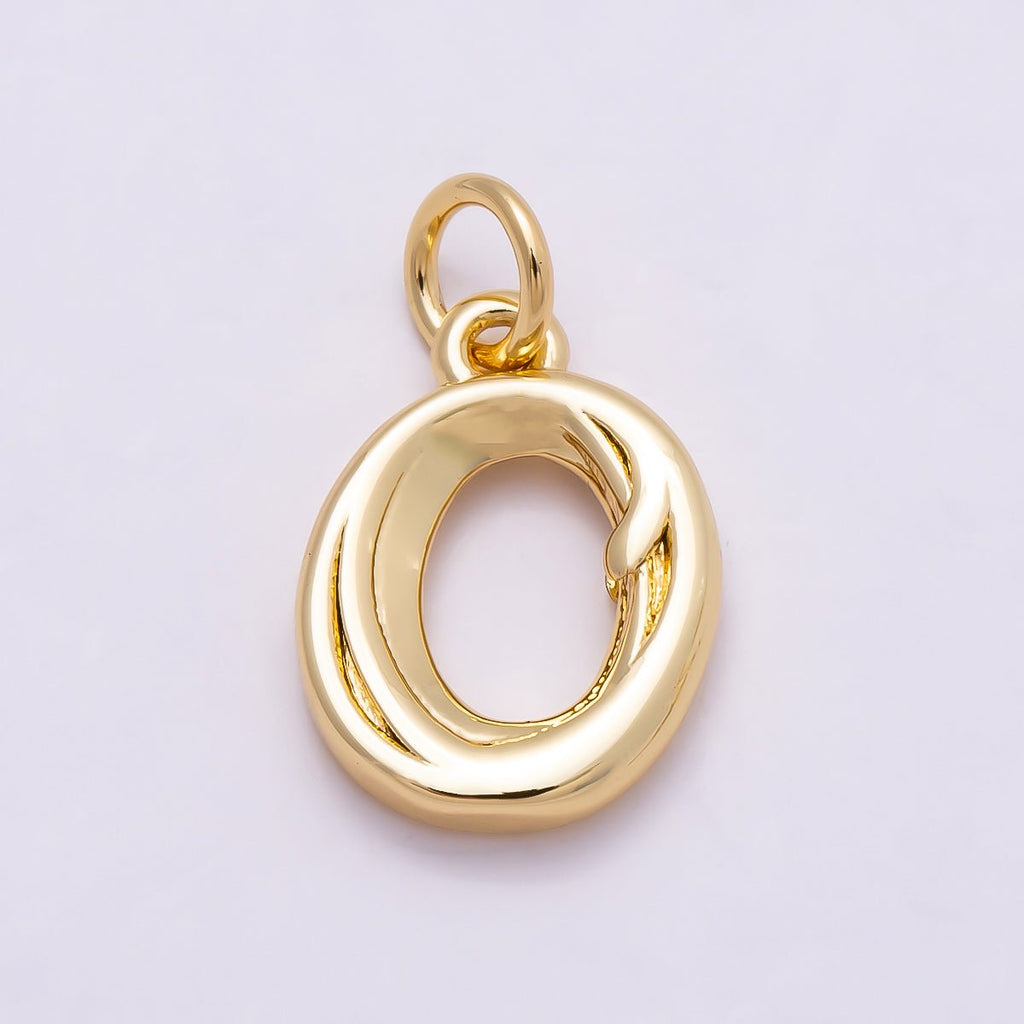 16K Gold Filled 14mm Minimalist Molten Number Numerology Charm | Charms-00878 ~ Charms-00887