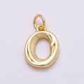 16K Gold Filled 14mm Minimalist Molten Number Numerology Charm | Charms-00878 ~ Charms-00887