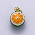 16K Gold Filled 14mm Orange Fruit Enamel 3D Multidimensional Charm | Charms-00543 - Charms-00545