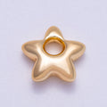 16K Gold Filled 15mm Chubby Celestial Star 3D Multidimensional Slide Charm | BEADS-00275