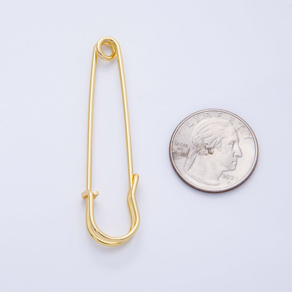 16K Gold Filled 15mm Minimalist Safety Pin Findings | Findings-00057