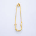 16K Gold Filled 15mm Minimalist Safety Pin Findings | Findings-00057