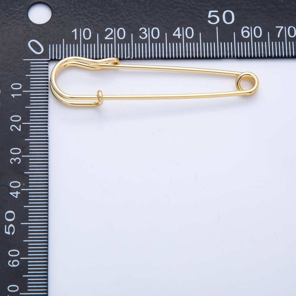 16K Gold Filled 15mm Minimalist Safety Pin Findings | Findings-00057
