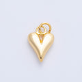 16K Gold Filled 15mm Puff Heart 3D Multidimensional Earring Charm | Charms-00263