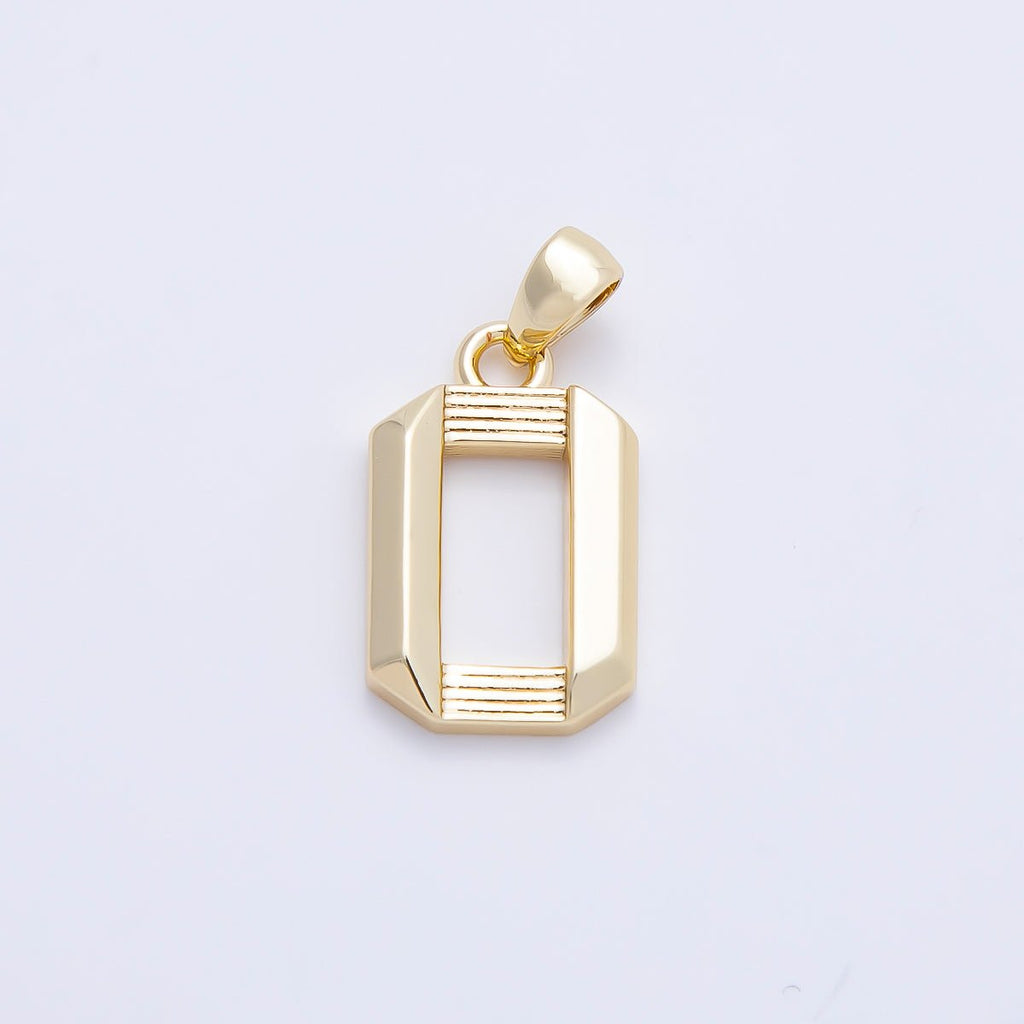 16K Gold Filled 15mm Ribbed Edged Geometric Number Numerology Charm | Charms-01207 ~ Charms-01216