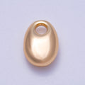 16K Gold Filled 16mm Chubby Oblong Oval 3D Multidimensional Slide Charm | BEADS-00274