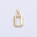16K Gold Filled 16mm Micro Paved CZ Edged Geometric Number Numerology Charm | Charms-01217 ~ Charms-01226