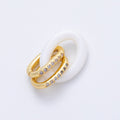 16K Gold Filled 16mm White Double Micro Paved CZ Oval Interlocking Link Findings | Findings-00034
