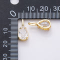 16K Gold Filled Clear Teardrop, Oval, Heart, Marquise, Square CZ Prongs Solitaire Pendant | Charms-00821 ~ Charms-00825