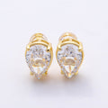 16K Gold Filled 17mm Clear CZ Teardrop Stud Earrings in Gold & Silver | Earrings-00374 Earrings-00375