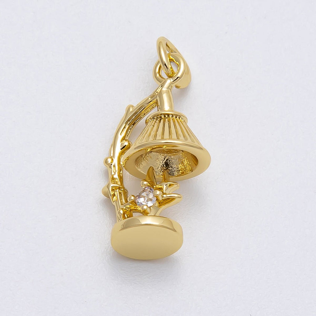 16K Gold Filled 18mm CZ Celestial Star Desk Lamp 3D Multidimensional Charm | Charms-00457