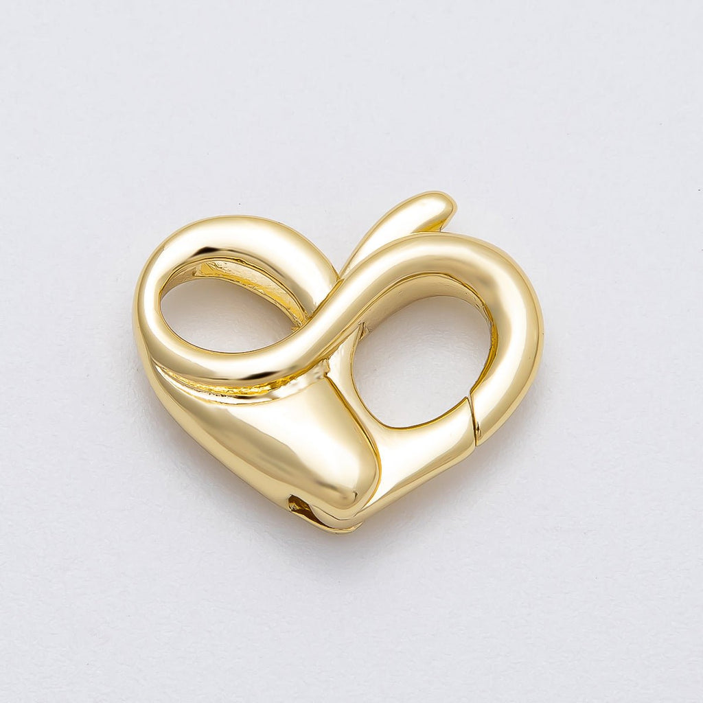 16K Gold Filled 18mm Heart Claw Clasps Findings in Gold & Silver | Findings-00146 Findings-00147