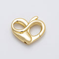 16K Gold Filled 18mm Heart Claw Clasps Findings in Gold & Silver | Findings-00146 Findings-00147