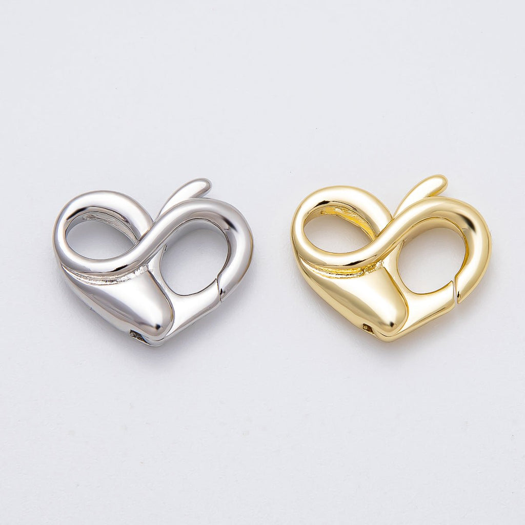 16K Gold Filled 18mm Heart Claw Clasps Findings in Gold & Silver | Findings-00146 Findings-00147