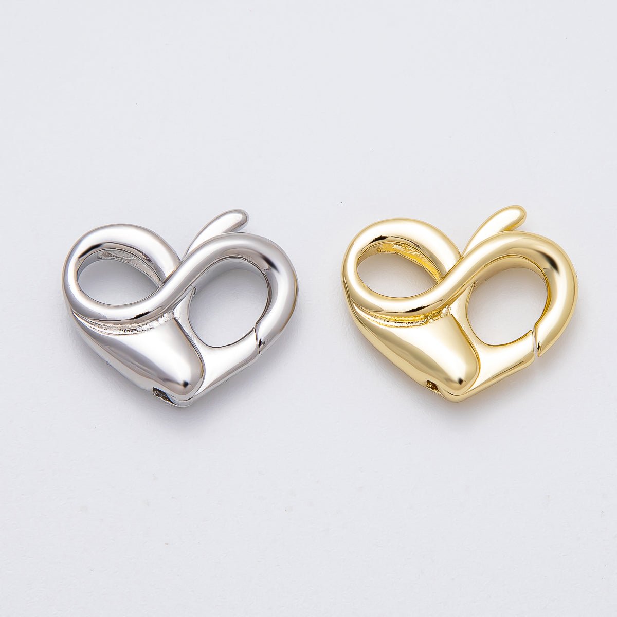 16K Gold Filled 18mm Heart Claw Clasps Findings in Gold & Silver | Findings-00146 Findings-00147