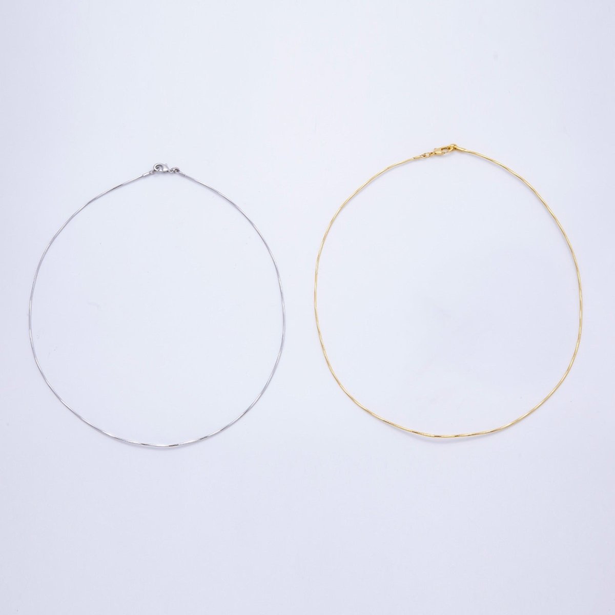 16K Gold Filled 1mm Twist Snake Chain 16 Inch Necklace in Gold & Silver | WA-04474 WA-04475