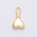 16K Gold Filled 21mm Minimalist Chubby Heart Charm | Charms-00849