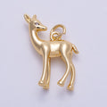 16K Gold Filled 22mm Fawn Deer Forest Animal Minimalist 3D Multidimensional Charm in Gold & Silver | Charms-00606 Charms-00607