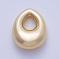 16K Gold Filled 22mm Minimalist Chubby Geometric Teardrop Bead Pendant | BEADS-00235