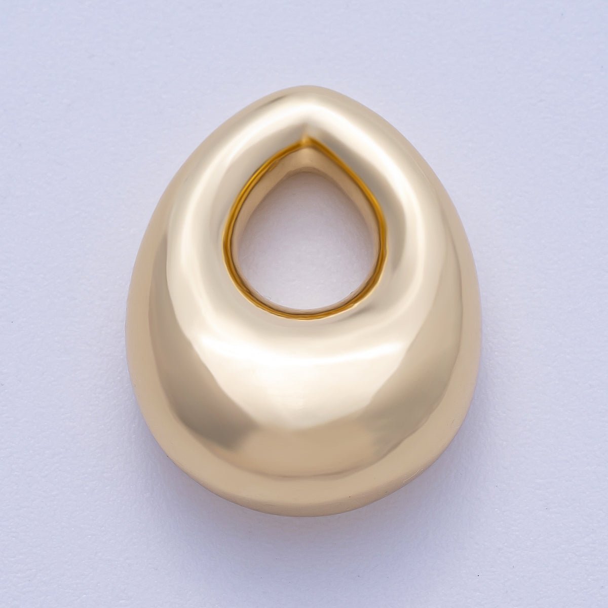16K Gold Filled 22mm Minimalist Chubby Geometric Teardrop Bead Pendant | BEADS-00235