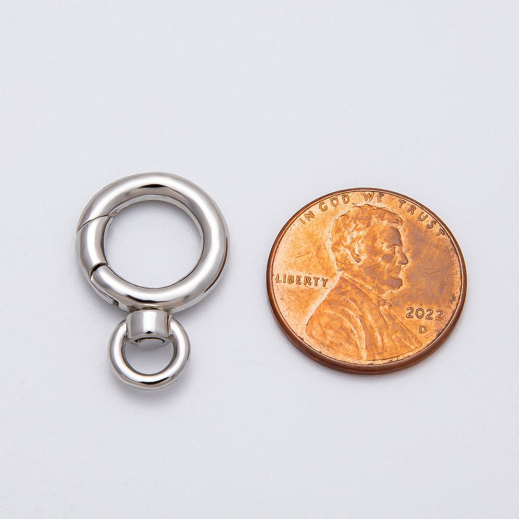 16K Gold Filled 22mm Round Push Gate Swivel Clasps Closure in Gold & Silver | Findings-00140 Findings-00141