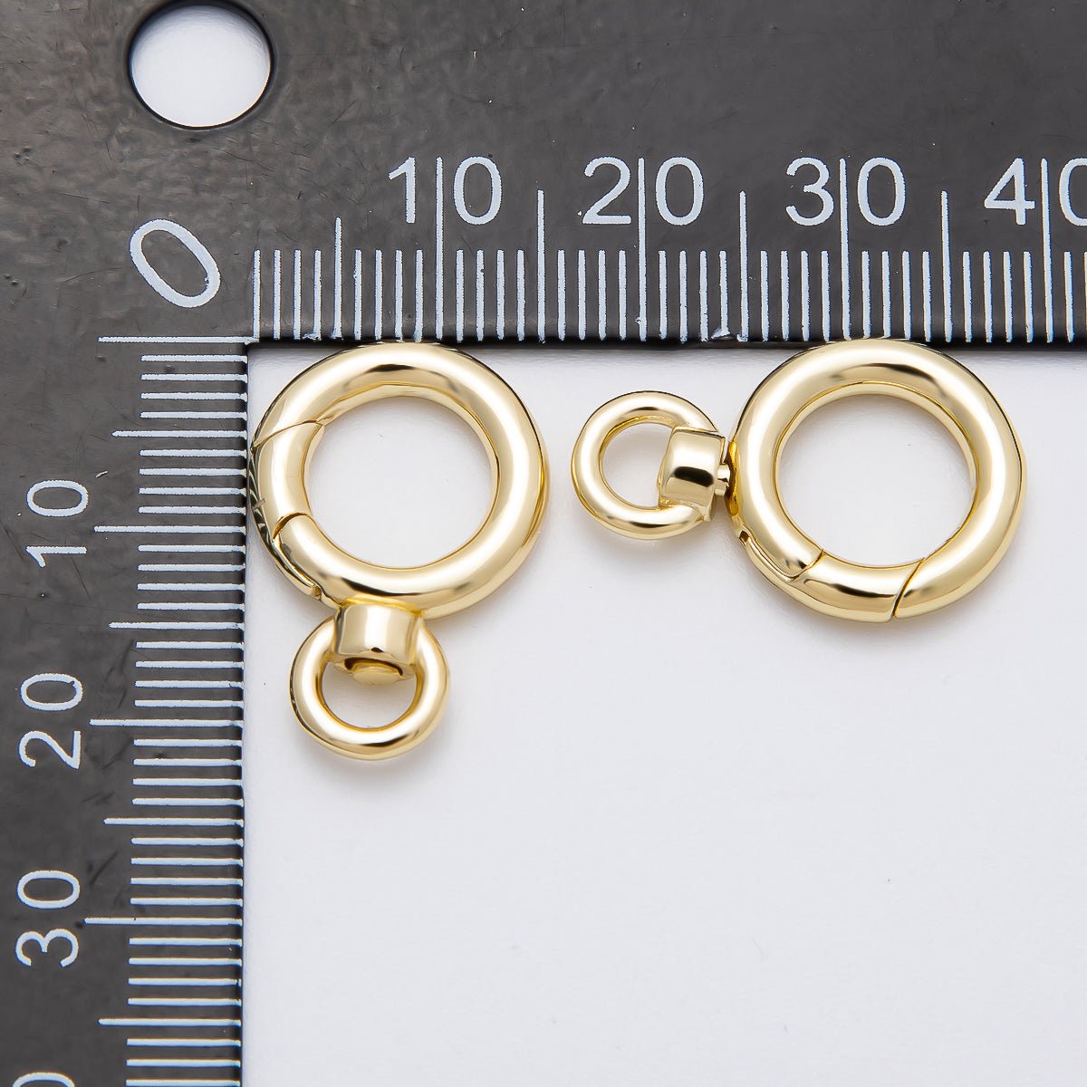 16K Gold Filled 22mm Round Push Gate Swivel Clasps Closure in Gold & Silver | Findings-00140 Findings-00141