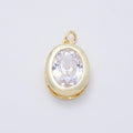 16K Gold Filled 23mm Clear, Turquoise Oval Bezel Charm | Charms-01100  Charms-01101