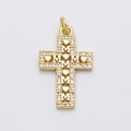 16K Gold Filled 24mm Love "MOM" Micro Paved CZ Religious Cross Charm | Charms-00461