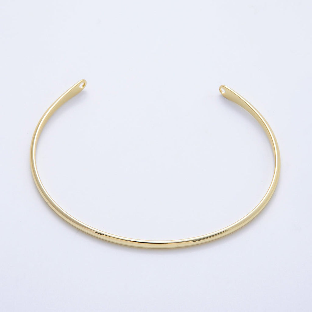 16K Gold Filled 2.5mm Minimalist Tube Half Cuff Bracelet Finding for Bangle Supply| WA-04459