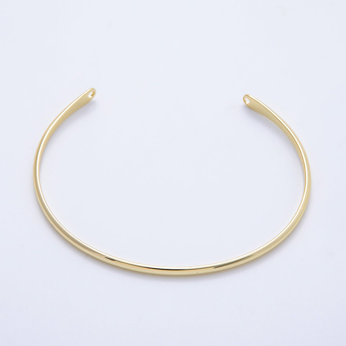 16K Gold Filled 2.5mm Minimalist Tube Half Cuff Bracelet Finding for Bangle Supply| WA-04459