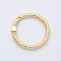 16K Gold Filled 25mm Round Ribbed Croissant Push Gate Clasps Findings | Findings-00032