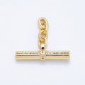 16K Gold Filled 26mm Micro Paved CZ  Twisted Rope Tube Bar Pendant | Findings-00047
