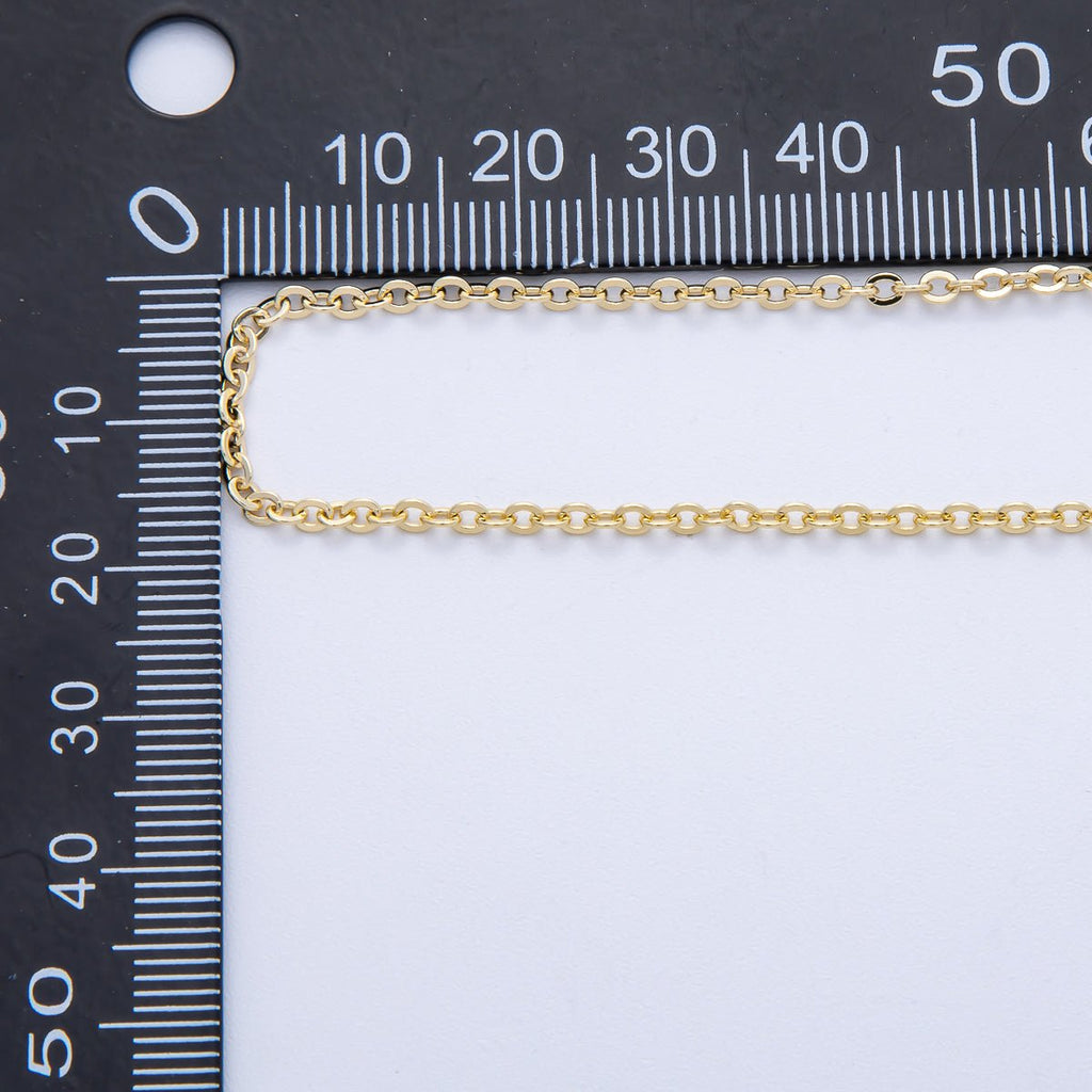 16K Gold Filled 2.7mm x 2.3mm Cable Unfinished Chain by Yard | Roll-01847