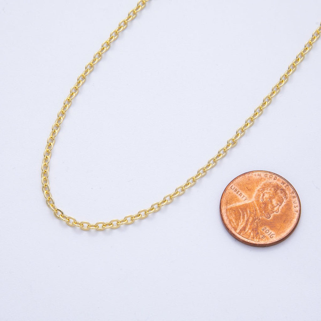 16K Gold Filled 2.7mm x 2.3mm Cable Unfinished Chain by Yard | Roll-01847