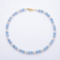 16K Gold Filled 3mm Bead Rondelle Gemstone Chain 17 Inch Necklace w. Dual Push Gate | WA-02161