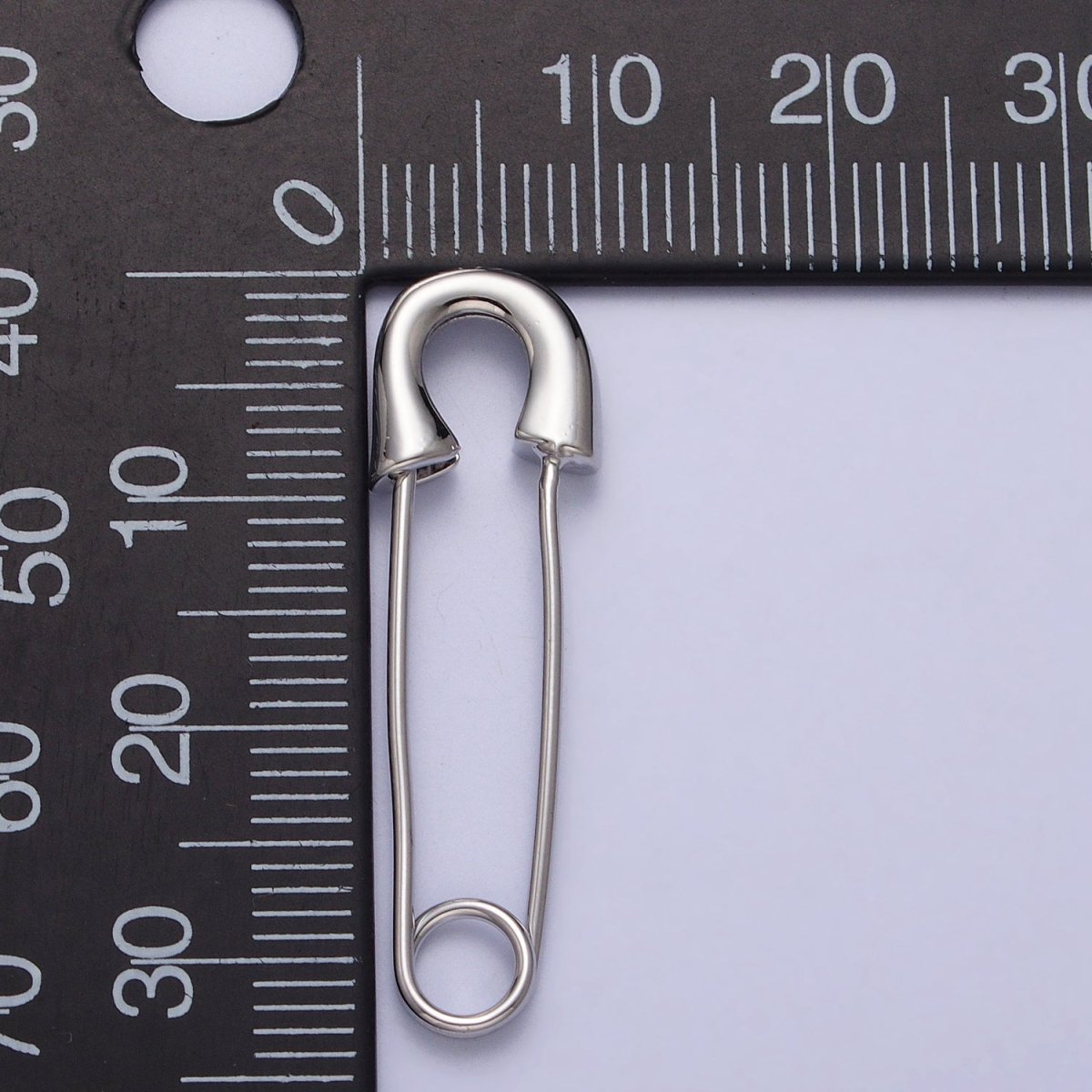 16K Gold Filled 33mm Minimalist Safety Pin Hoop in Gold & Silver | Earrings-00243 Earrings-00244