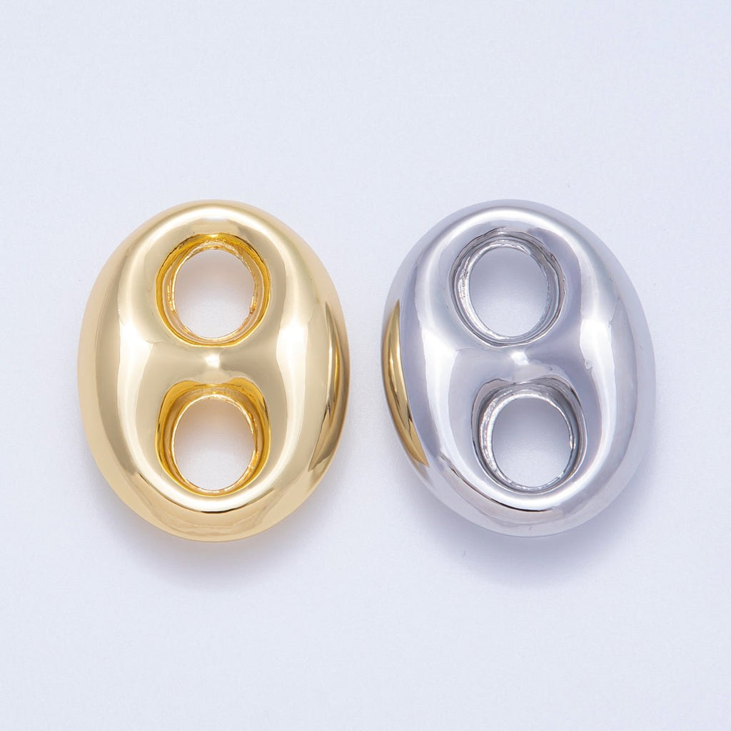 16K Gold Filled 34mm Chubby Minimalist Mariner Anchor Charm Link in Gold & Silver | Findings-00049 Findings-00042