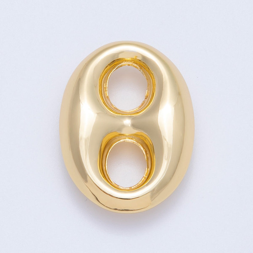 16K Gold Filled 34mm Chubby Minimalist Mariner Anchor Charm Link in Gold & Silver | Findings-00049 Findings-00042